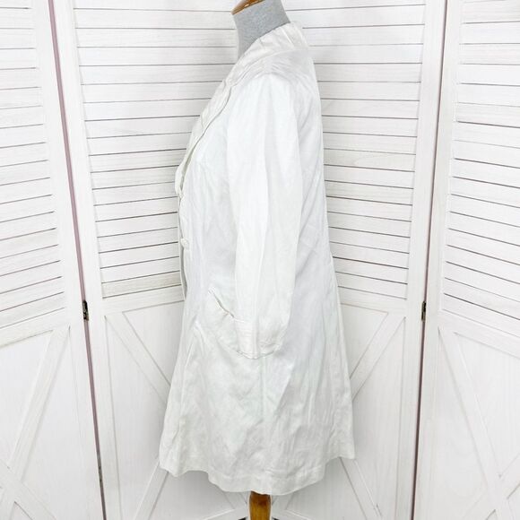 Cabi Artist Style Tunic Long Line Jacket Ivory Medium Pleated Button Front - Picture 3 of 16